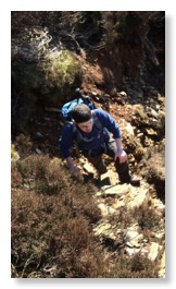 Tom Wyllie climbing up Mellbreak